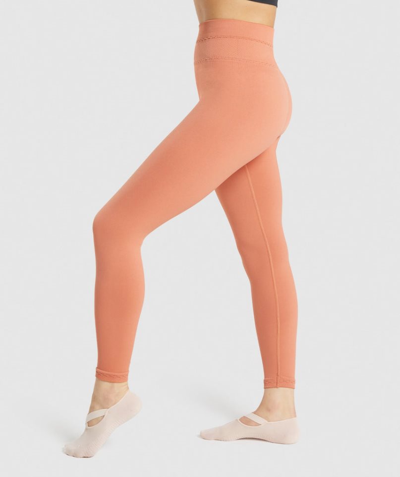 Women's Gymshark Studio Leggings Orange | NZ 2WFKPA